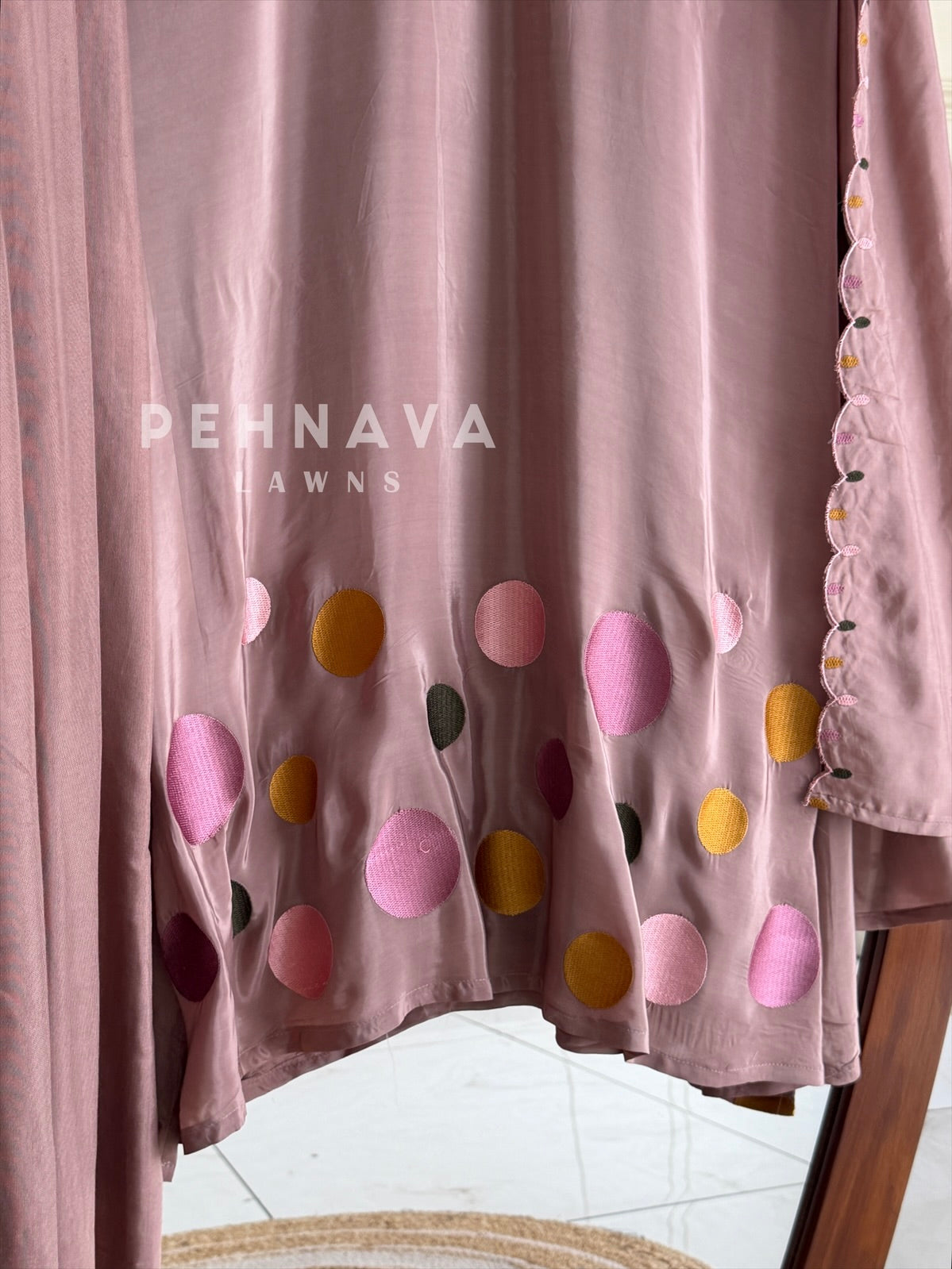 Polka Dot Appliqué Three Piece Set-6181