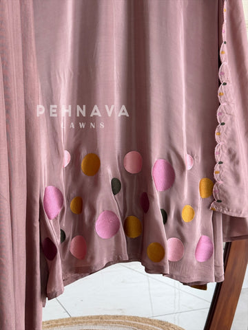 Polka Dot Appliqué Three Piece Set-6181
