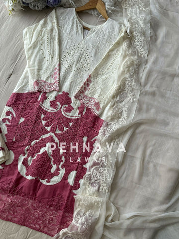 Multi Shaded Suit With Appliqué Design-1286c