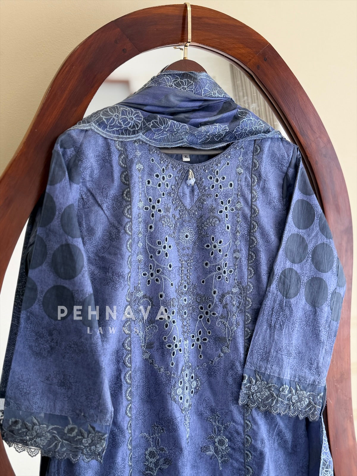 Embroidered Printed Suit Set-2001-5