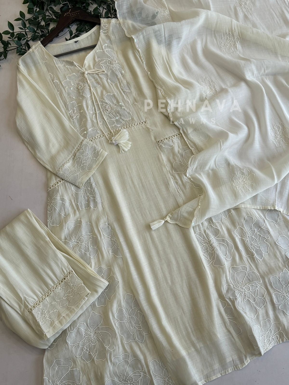 Embroidered Chanderi Suit-12682