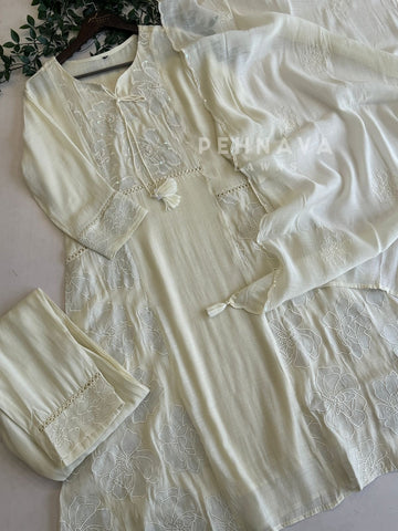 Embroidered Chanderi Suit-12682