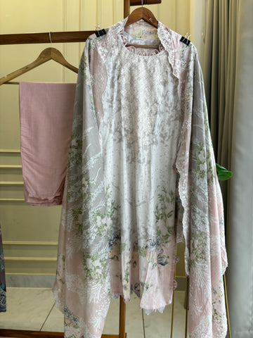 Embellished Floral Cotton Suit-4