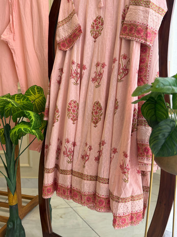 Floral pleated Anarkali Dress