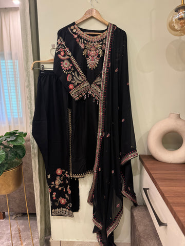 Comfy Rayon party wear with embroidered bottom 104
