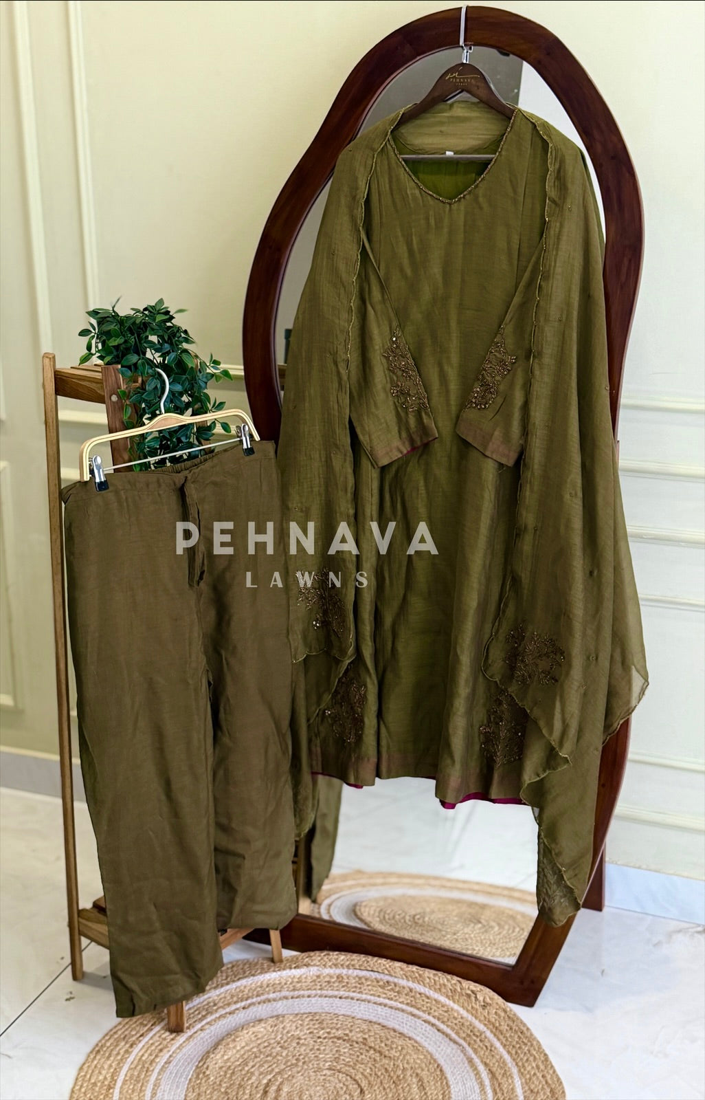 Chanderi Handworked suit 1321