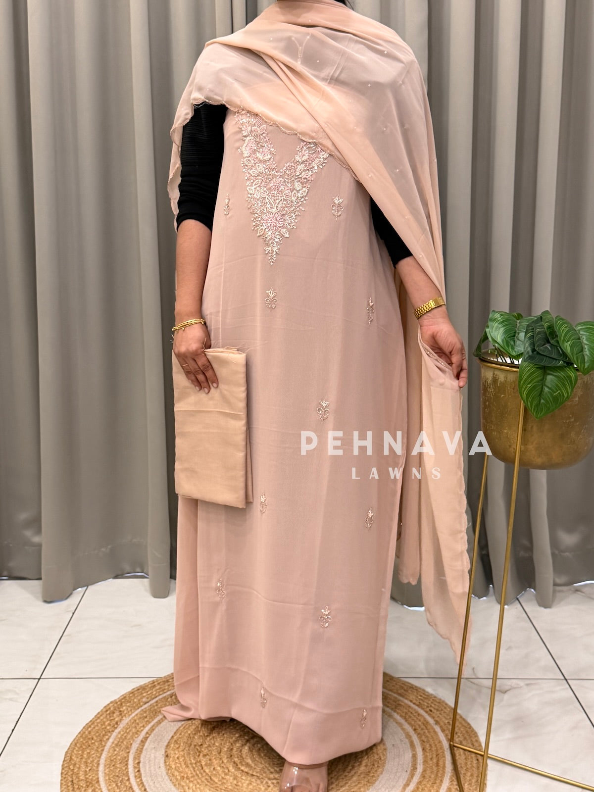 Premium Handworked Chiffon Unstitched Suit-1536