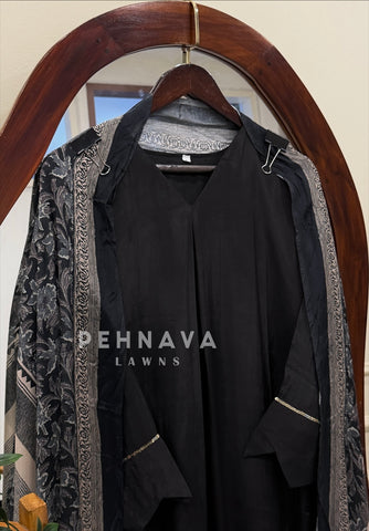 Ajrak Printed Dupatta Kaftan Suit Set-B290