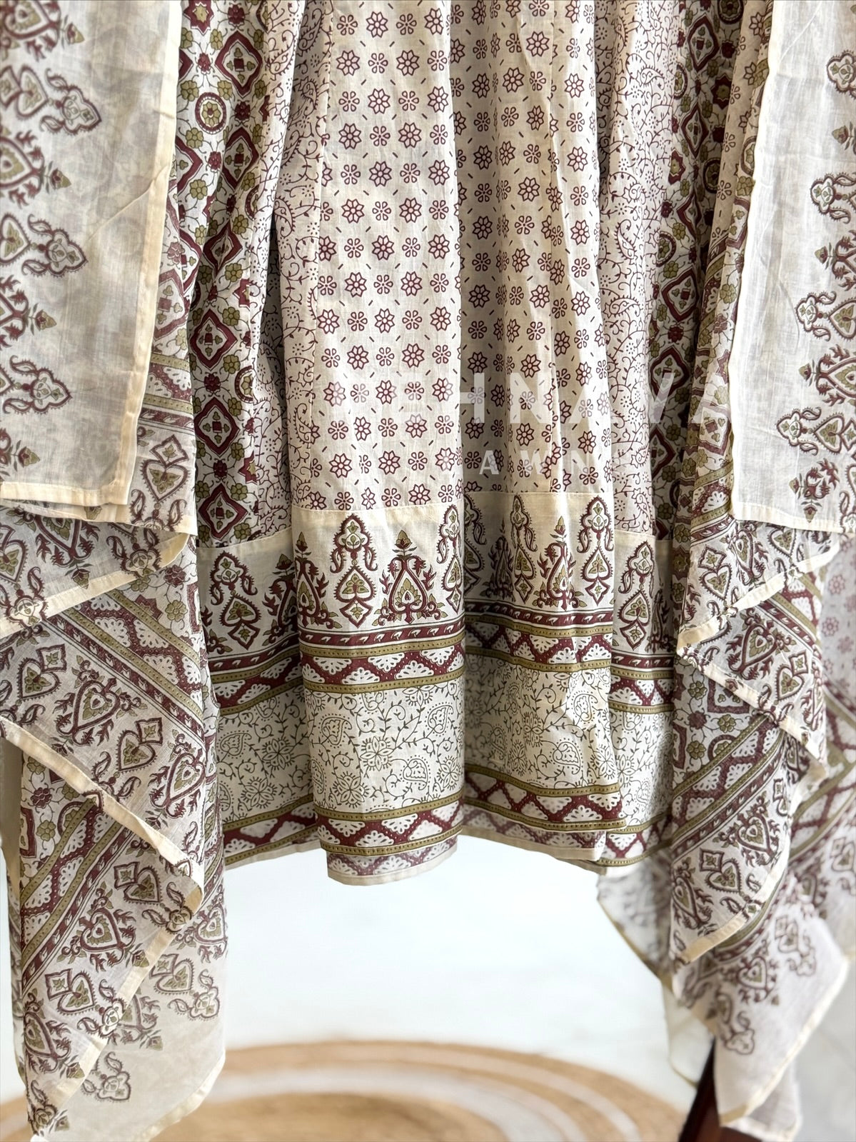 Block Print Flared Suit Set 11081-84