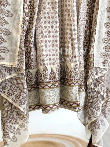Block Print Flared Suit Set 11081-84
