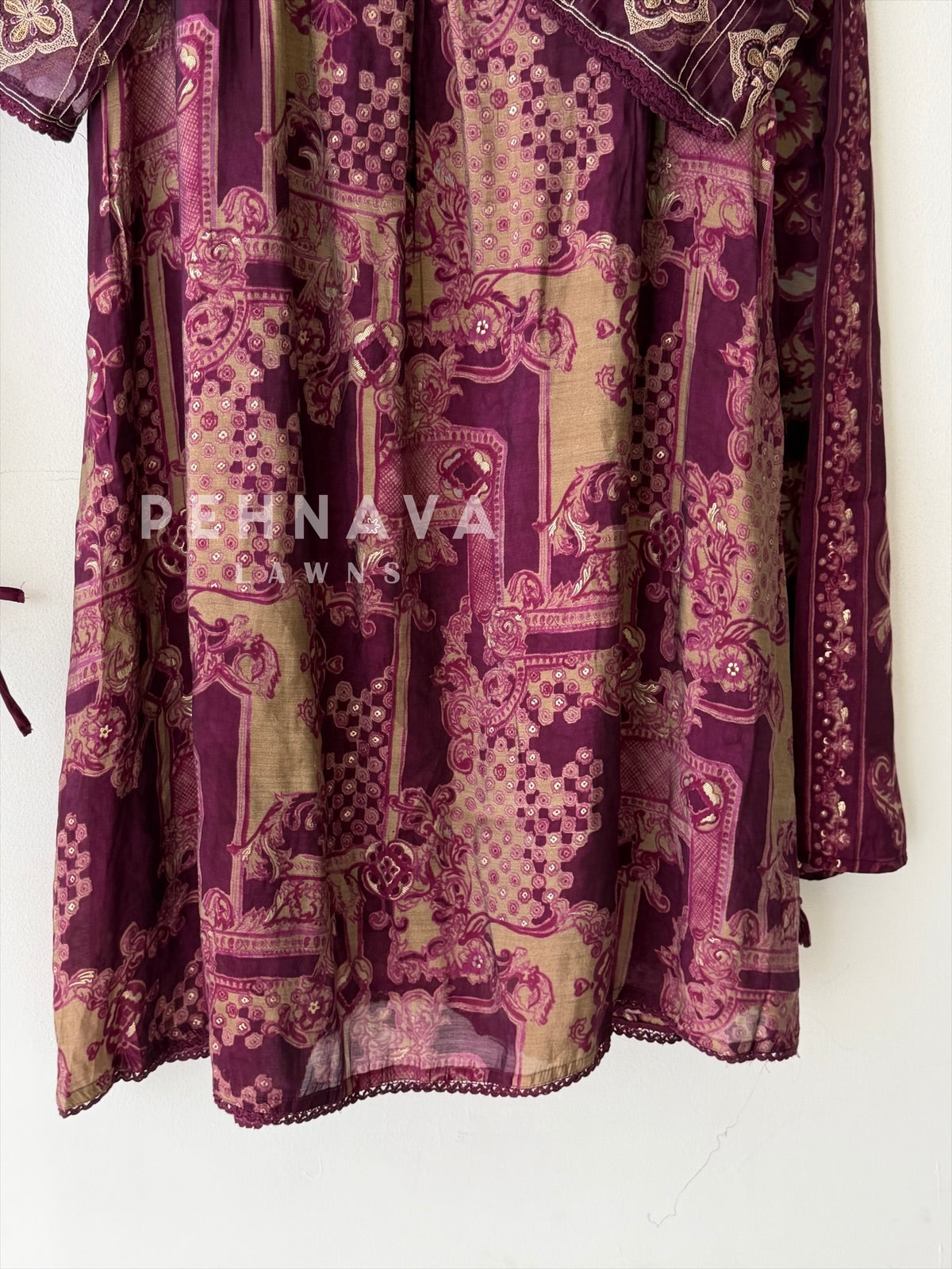 Mirror Embellished Printed Suit-13080