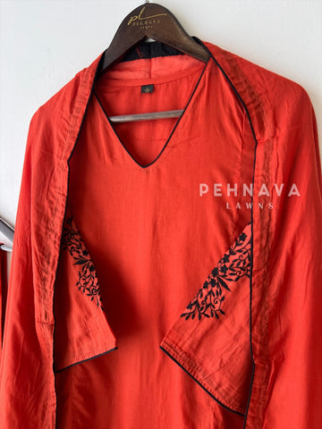 Black Thread Embroidered Suit