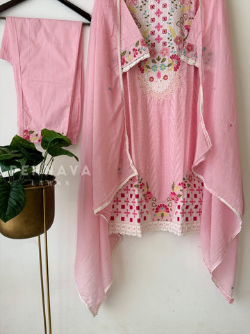 Dobby Cotton Embroidered Suit-3196 BV1