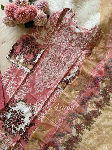 Floral Printed Cotton Suit 589