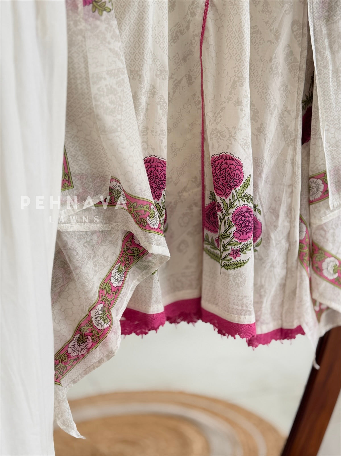 Printed Yoke Cotton Suit Set 4569