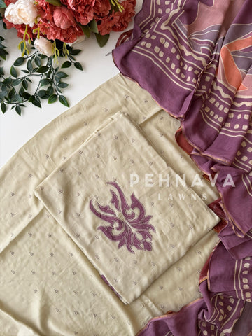 Cotacheck Embroidered Unstitched Suit-4070 - Pehnava Lawns
