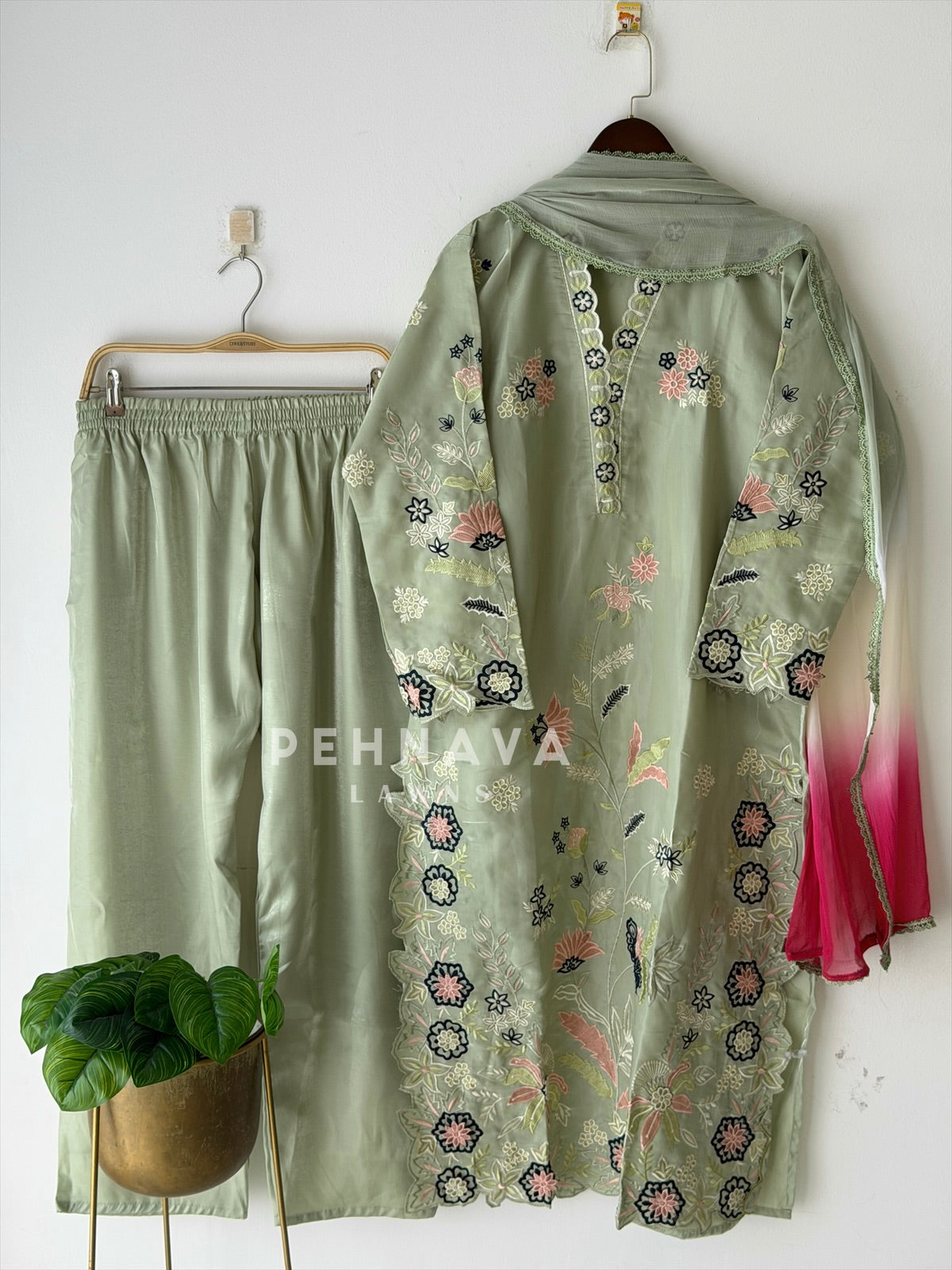 Floral Embroidered Three Piece Set LRC 373