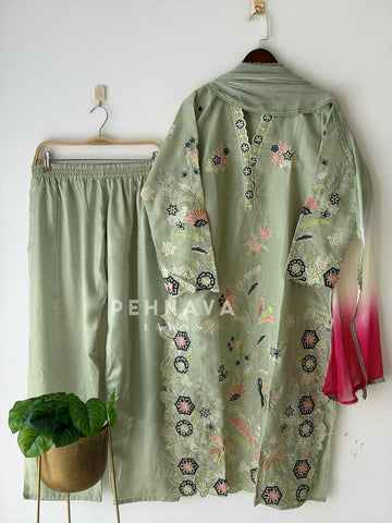 Floral Embroidered Three Piece Set LRC 373