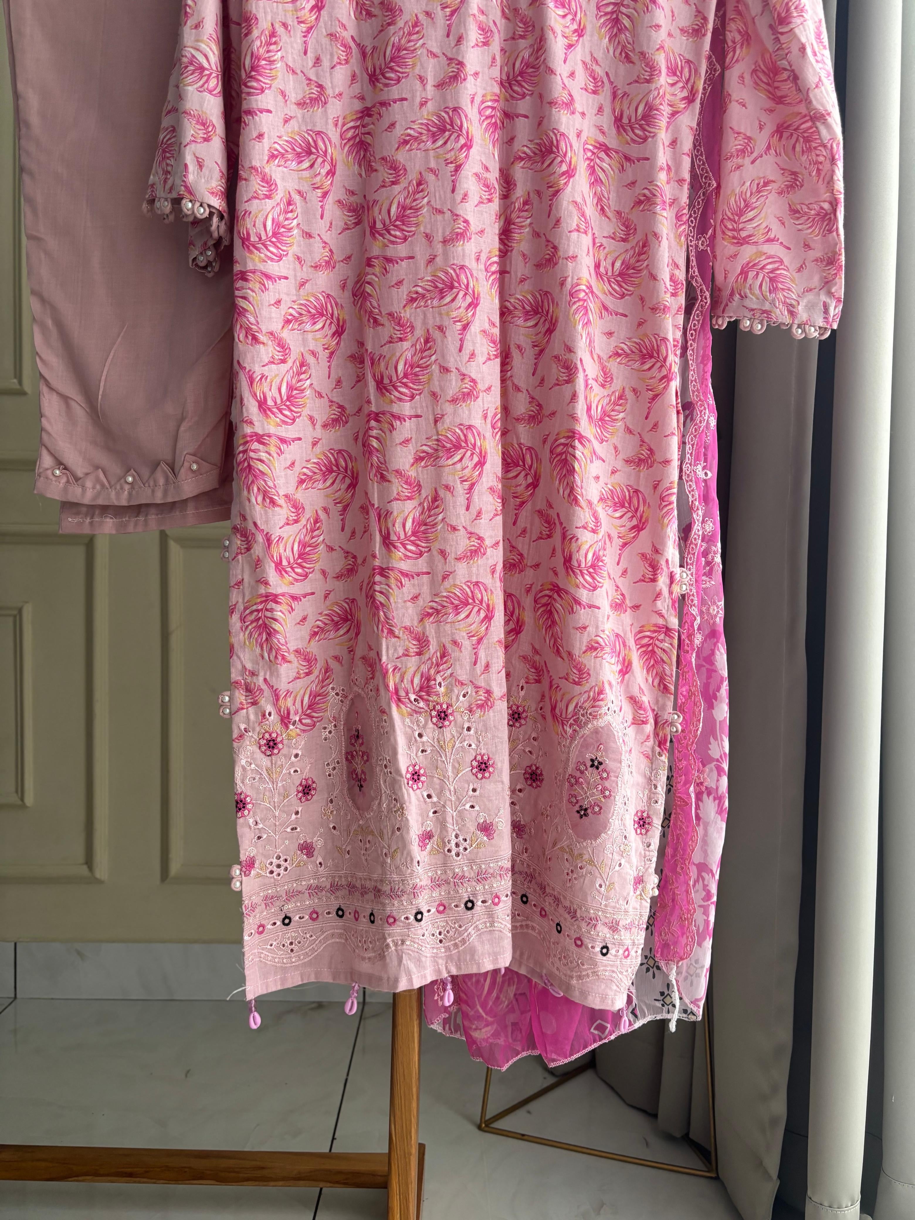 Cotton Embroidered Suit - 1004