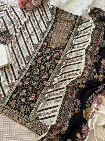 Pure muslin with detailings  and muslin Dupatta-122