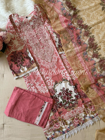 Floral Printed Cotton Suit 589