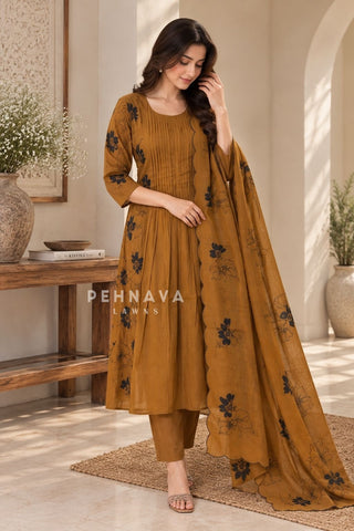 Pintuck Floral Embroidered Ensemble 13014