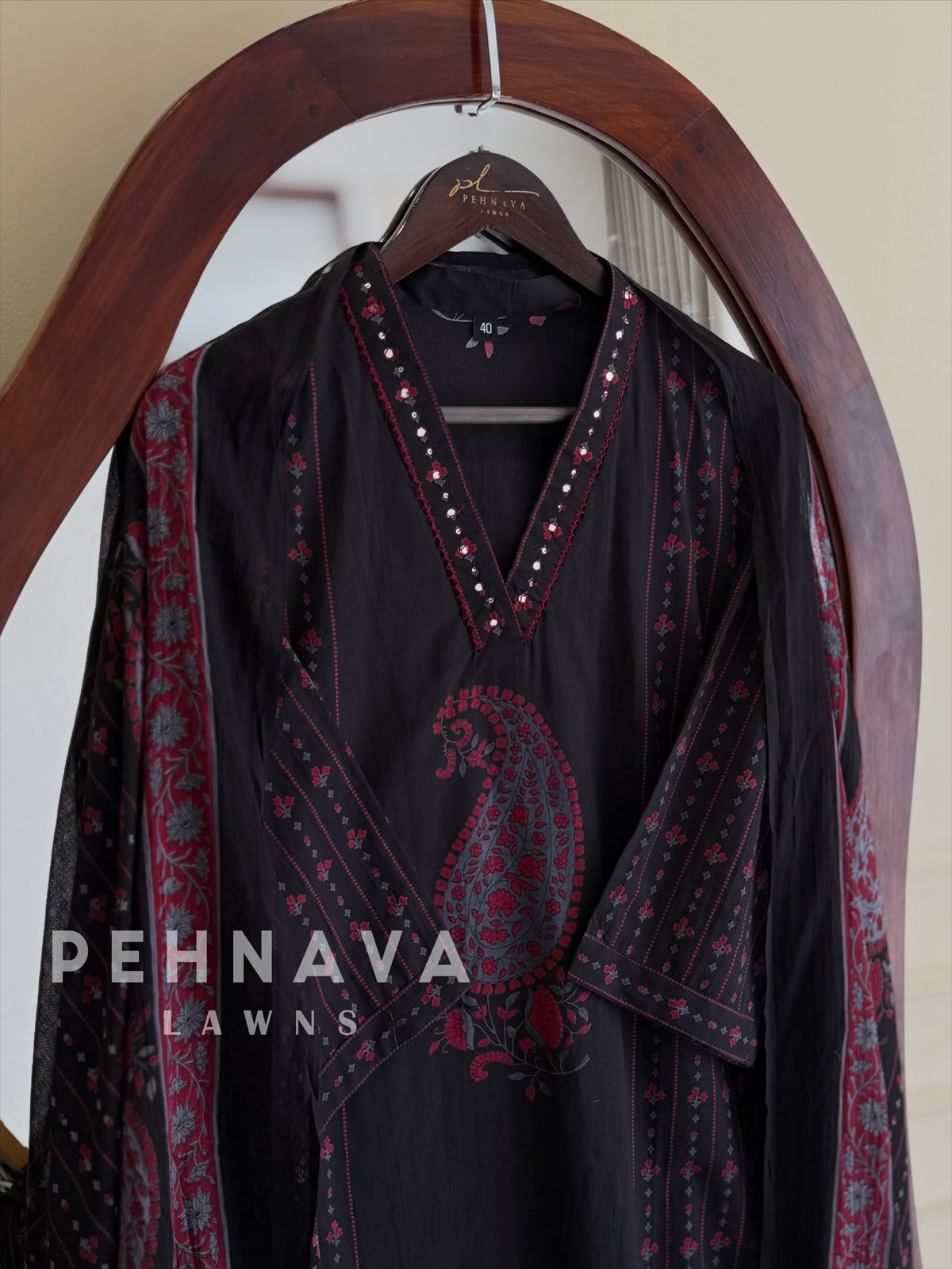 Paisley Printed Cotton Suit Set