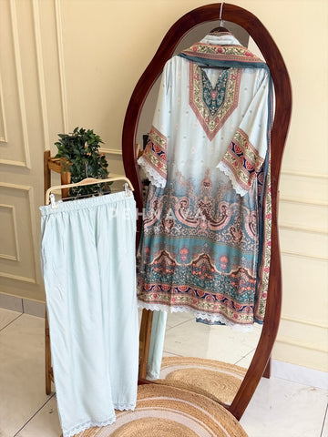 Printed Muslin Suit Set -Jamdaani