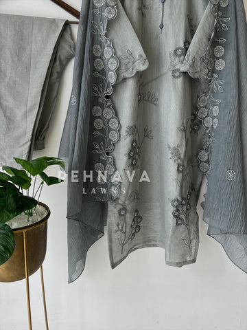 Floral Vine Embroidered Ensemble-6236