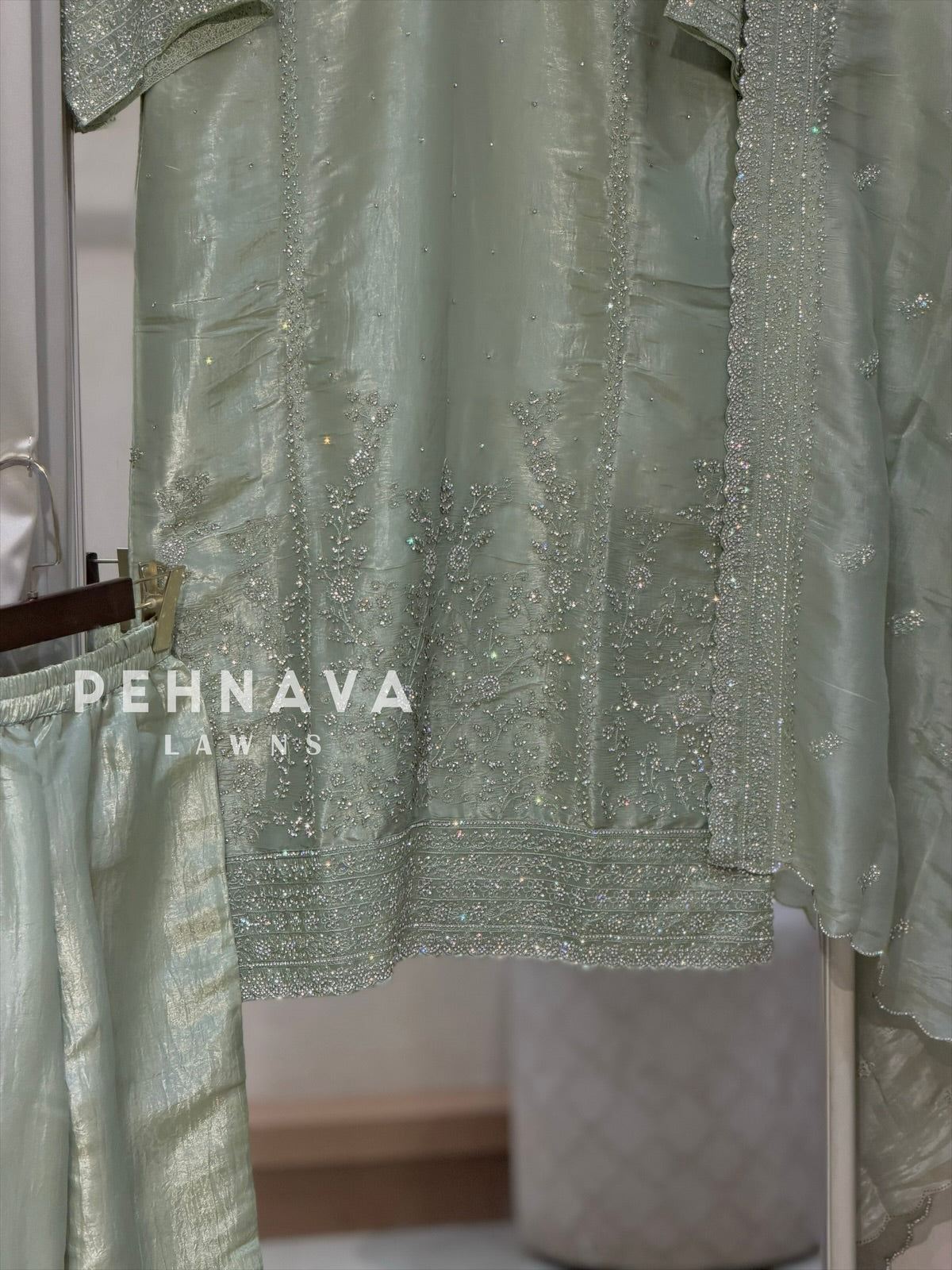 Crinkle Tissue Organza Three Piece Suit