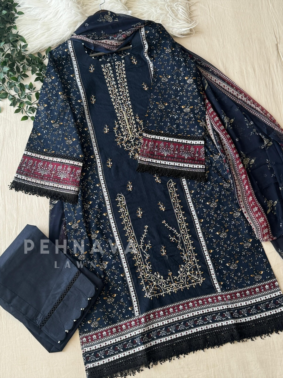 Blue Pakistani Printed Suit-AZ-1368-B