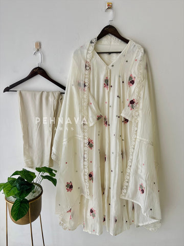 Embroidered Three Piece Suit-15686
