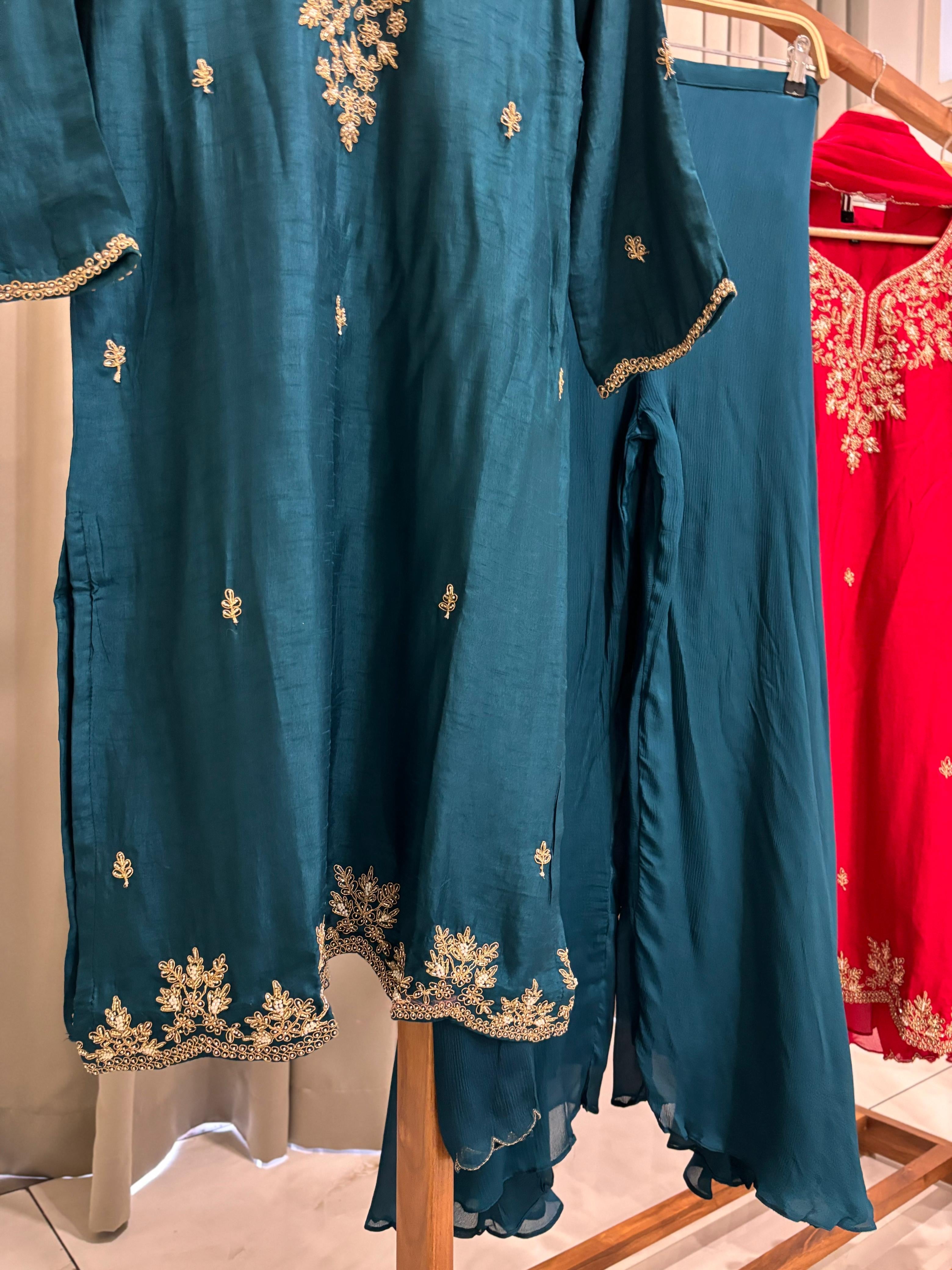 Premium Partywear with Golden Embroidery