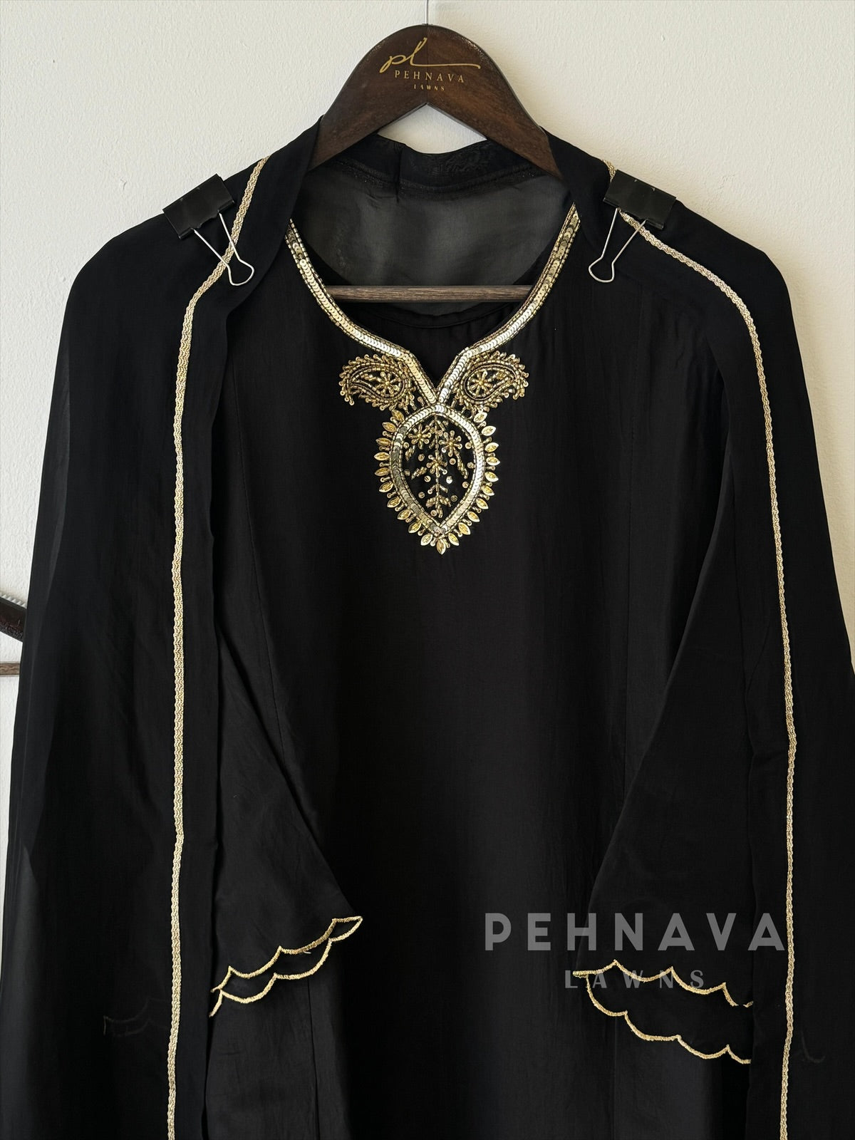 A-Line Embroidered Suit-2453 - Pehnava Lawns