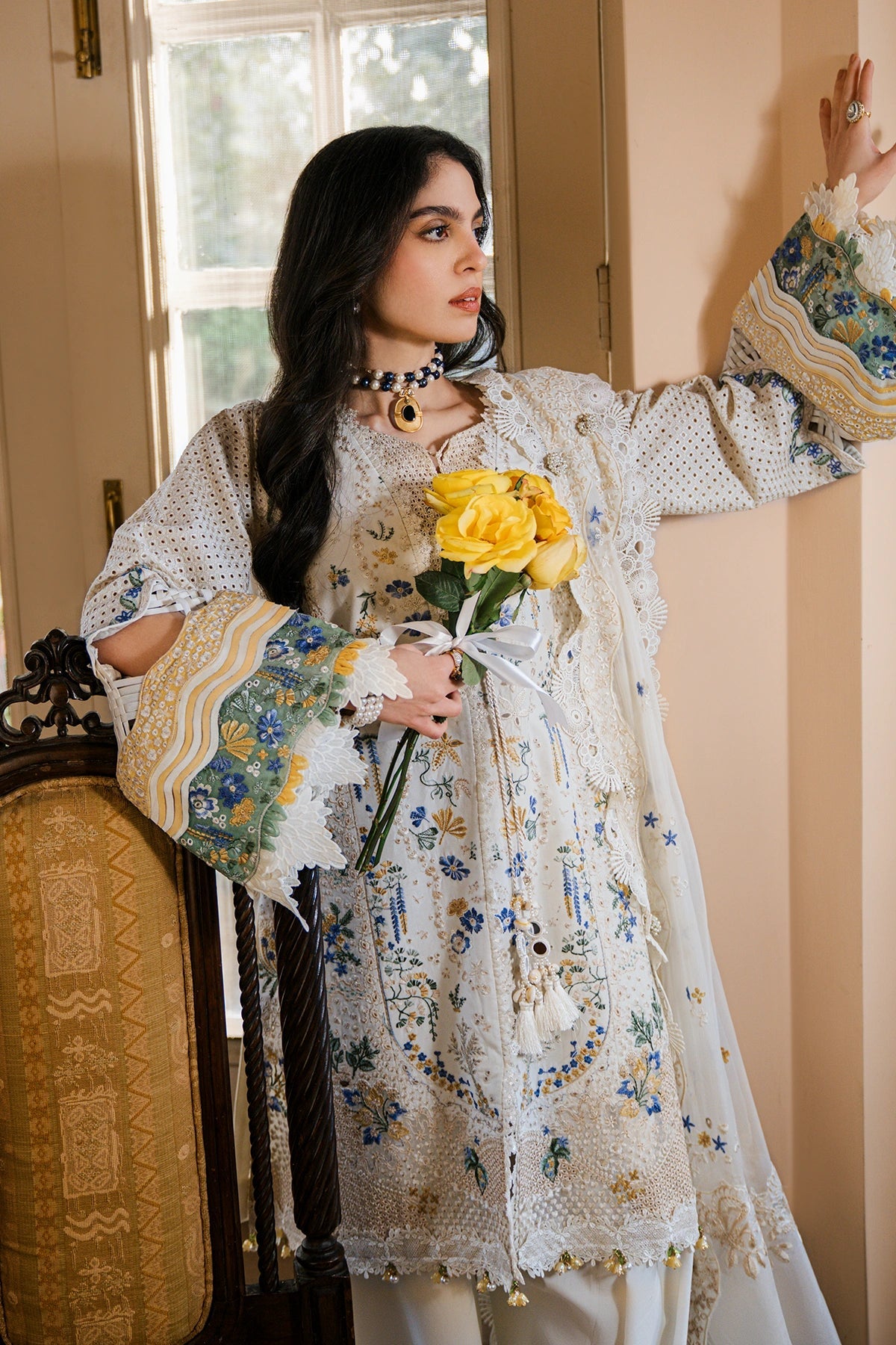 Sundas Ahad Premium Suit-OFF WHITE EL-08