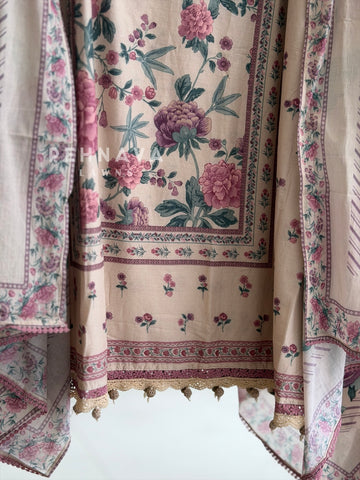 Floral Printed Unstitched Suit