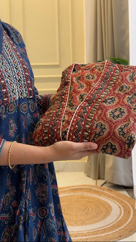 Ajrak Printed anarkali-8