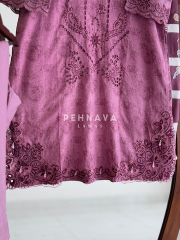 Embroidered Printed Suit Set-2002-4