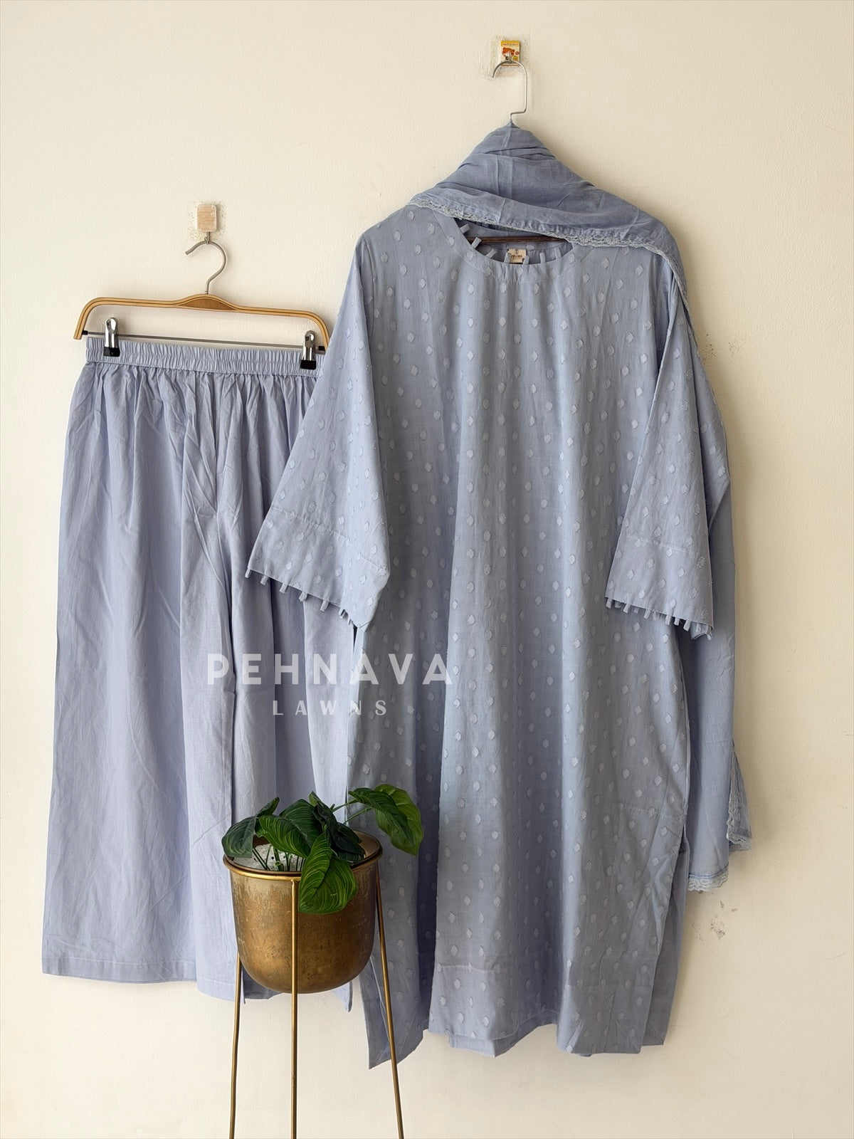 Dobby Cotton Three Piece Suit SN6055 - Pehnava Lawns