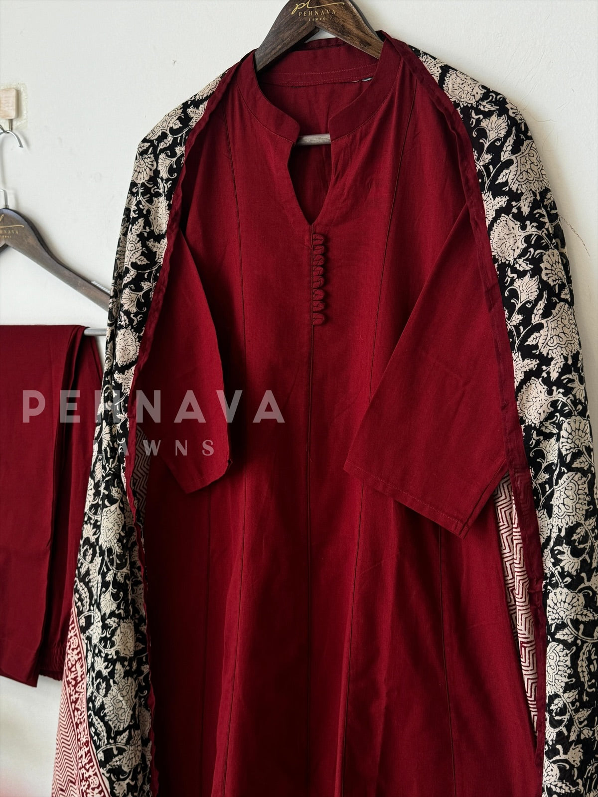 Front Panel Kurta Set with Dupatta-12560 - Pehnava Lawns