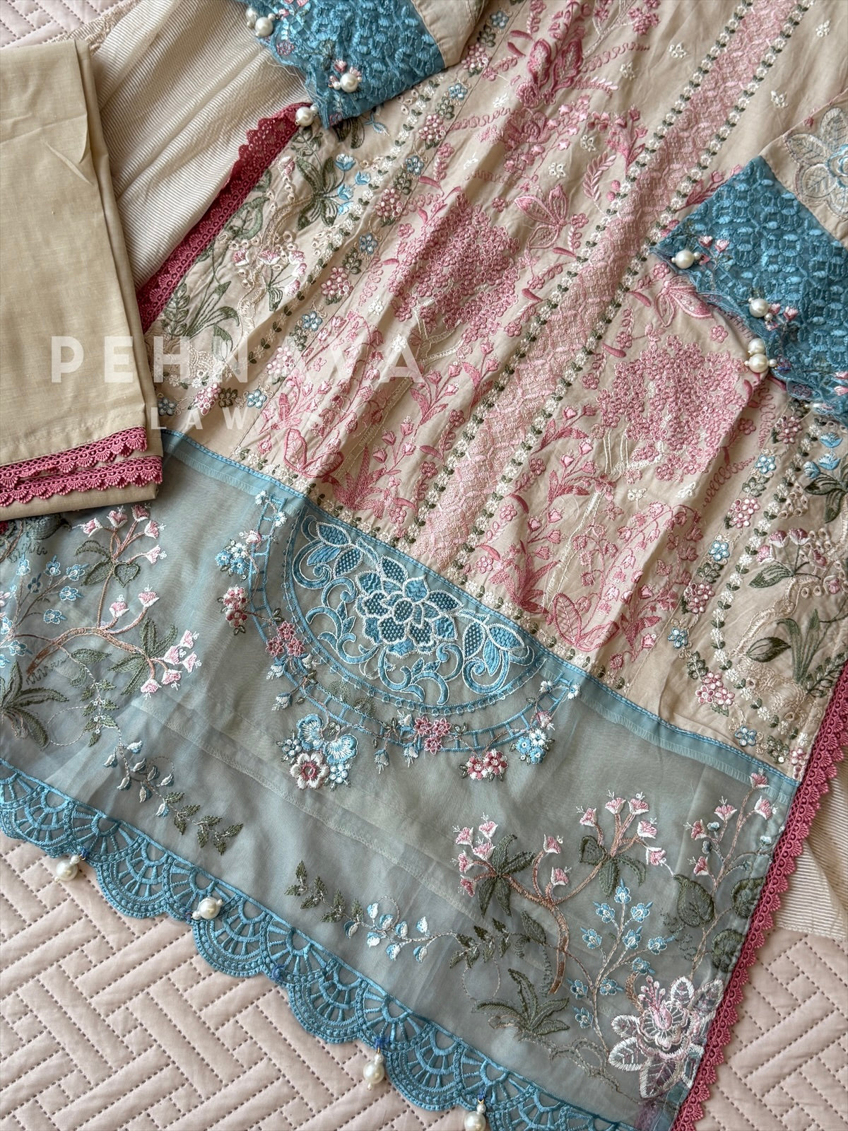 Floral Embroidered Three Piece Set 4561/64