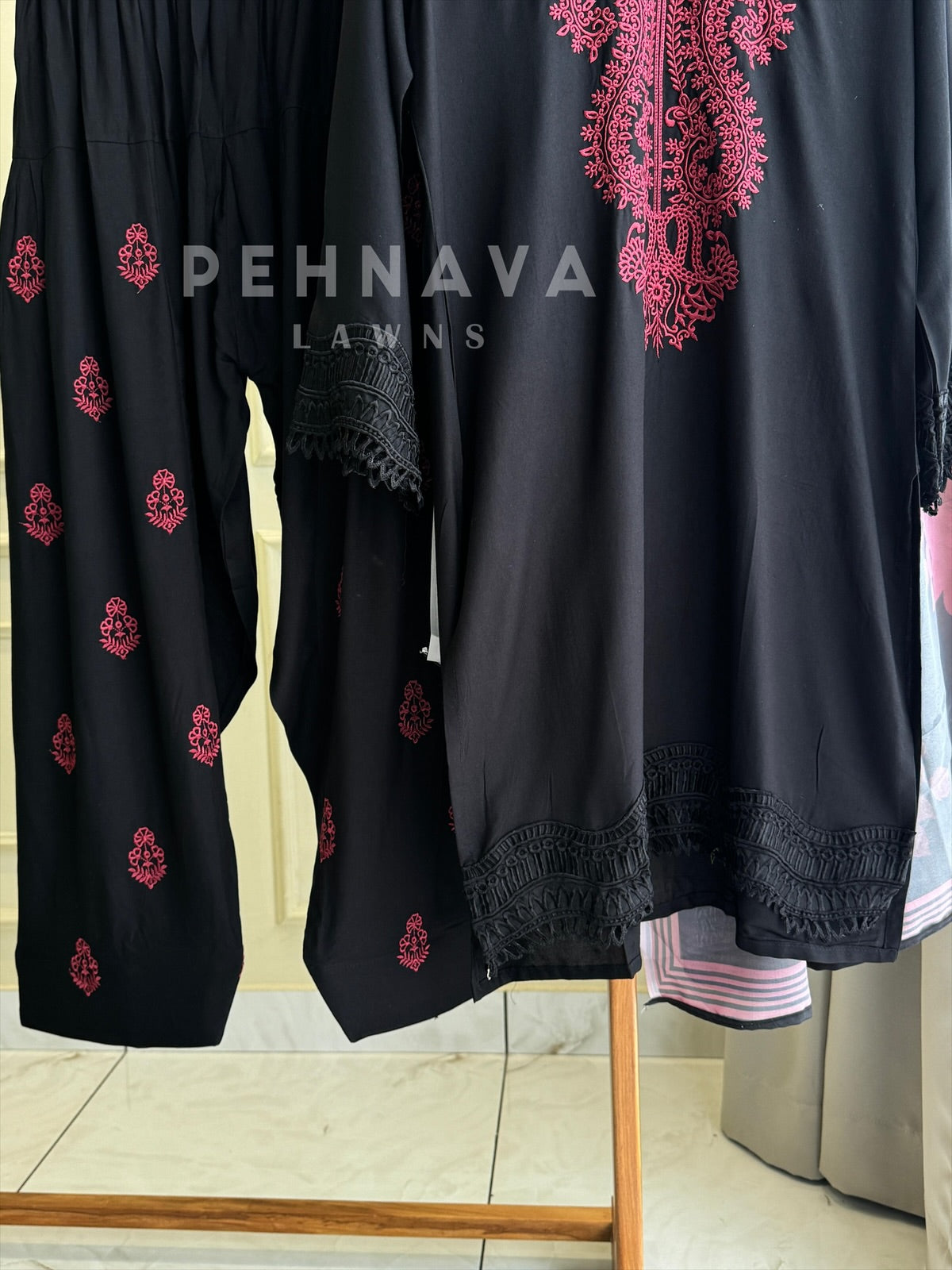 Imported Rayon Embroidered  Suit Set- LRC 258 - Pehnava Lawns