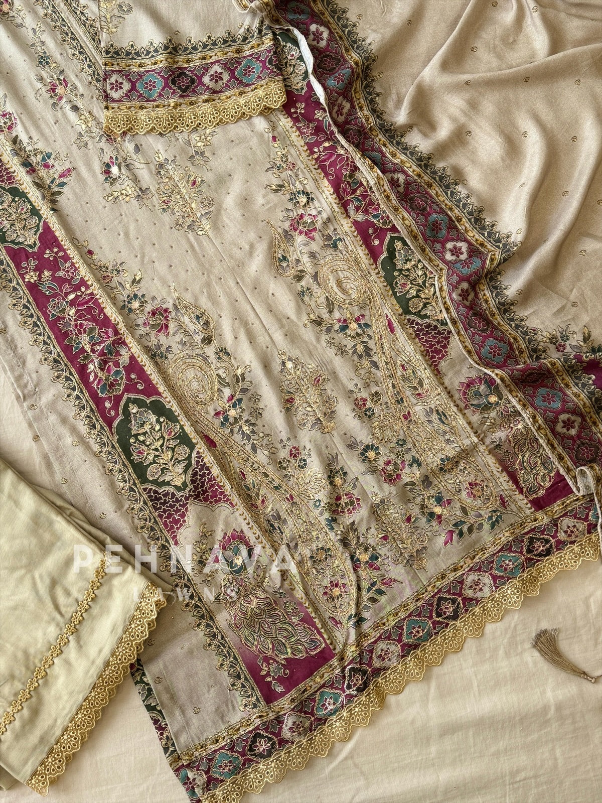 Muslin Unstitched Suit-351 - Pehnava Lawns