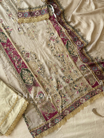 Muslin Unstitched Suit-351 - Pehnava Lawns