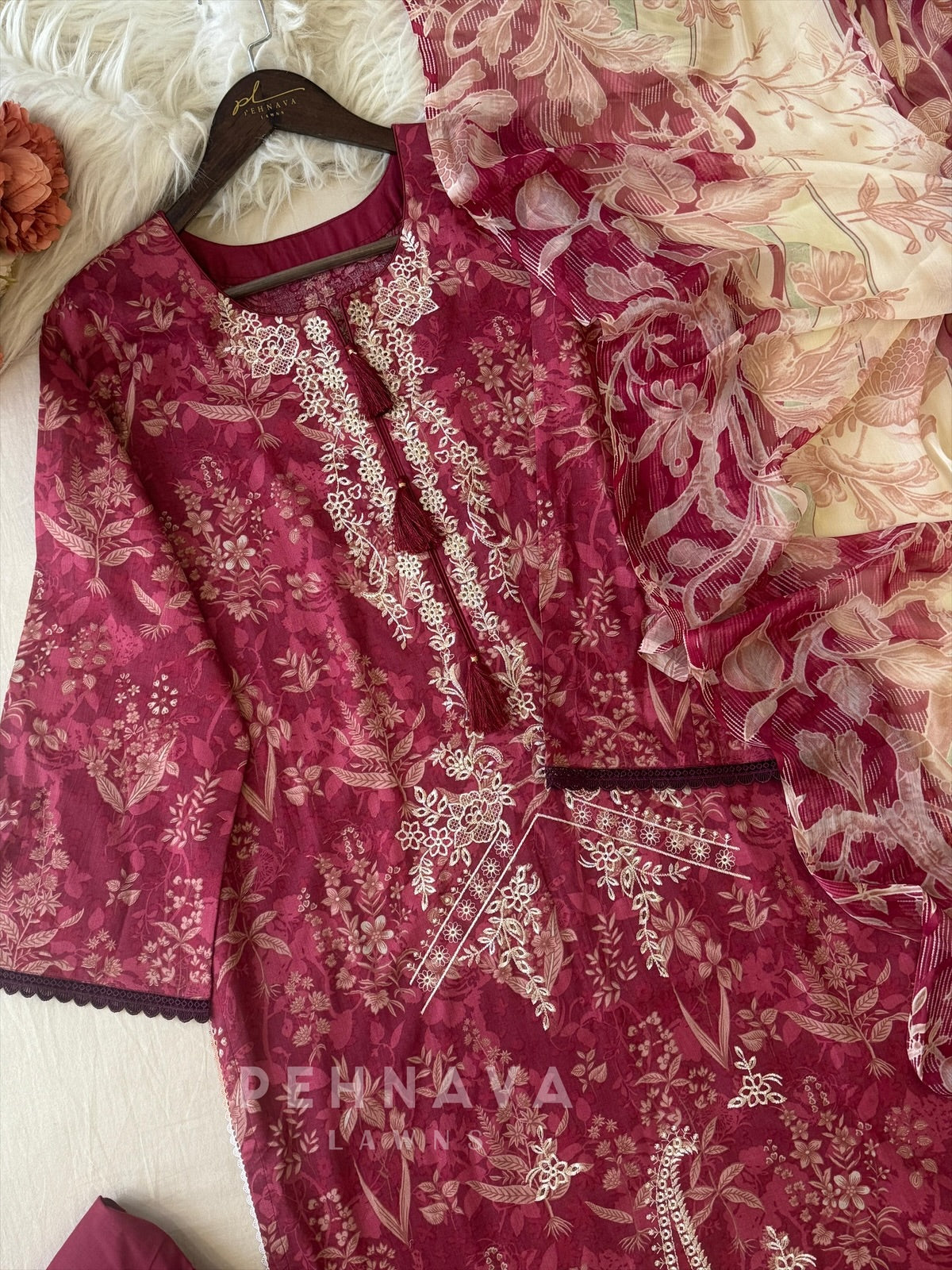 Cotton Floral Print Suit Set 1402