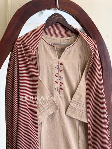 Mirror Embroidered Three Piece Set