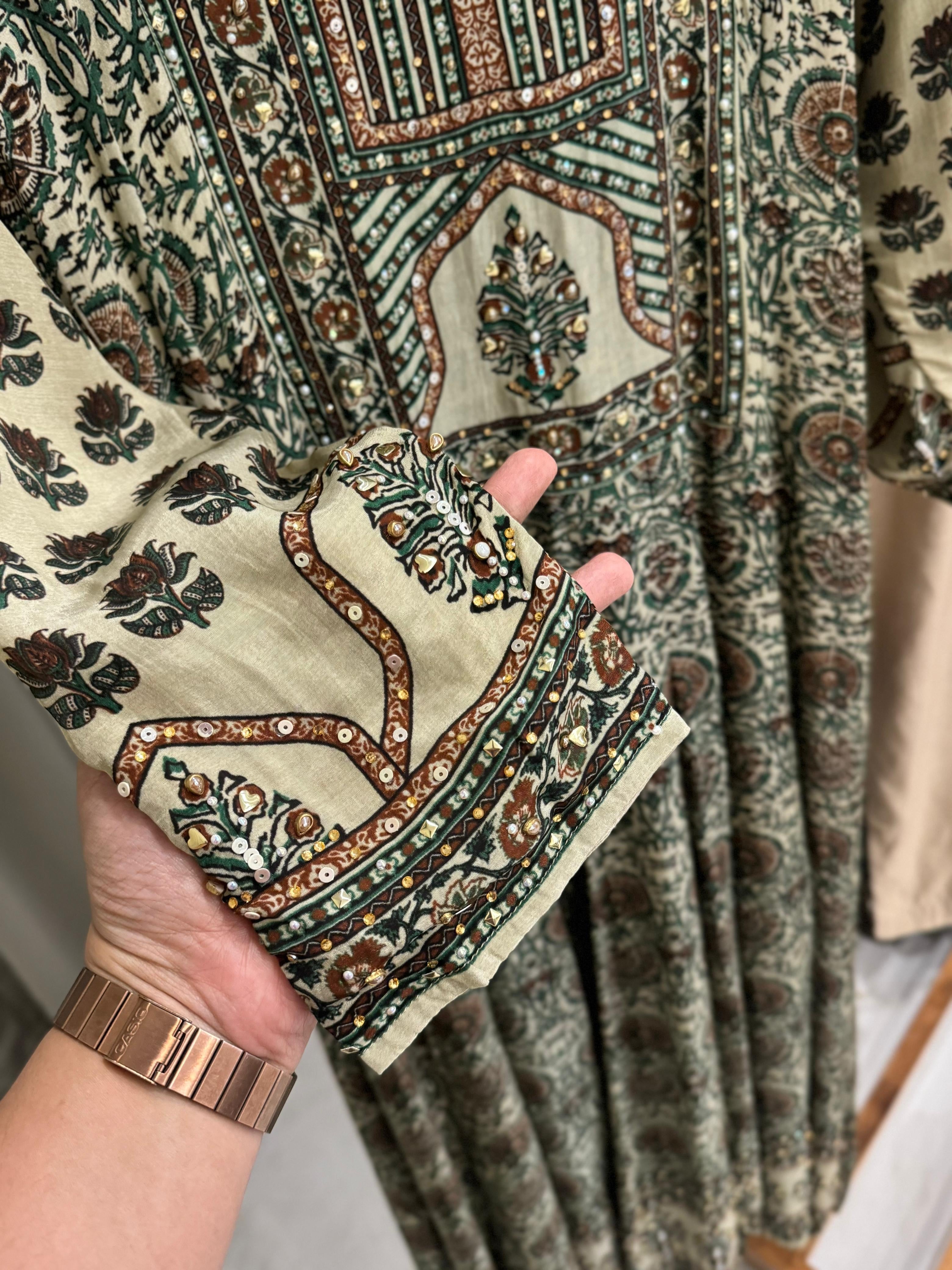 Premium Crepe Panelled heavy Anarkali