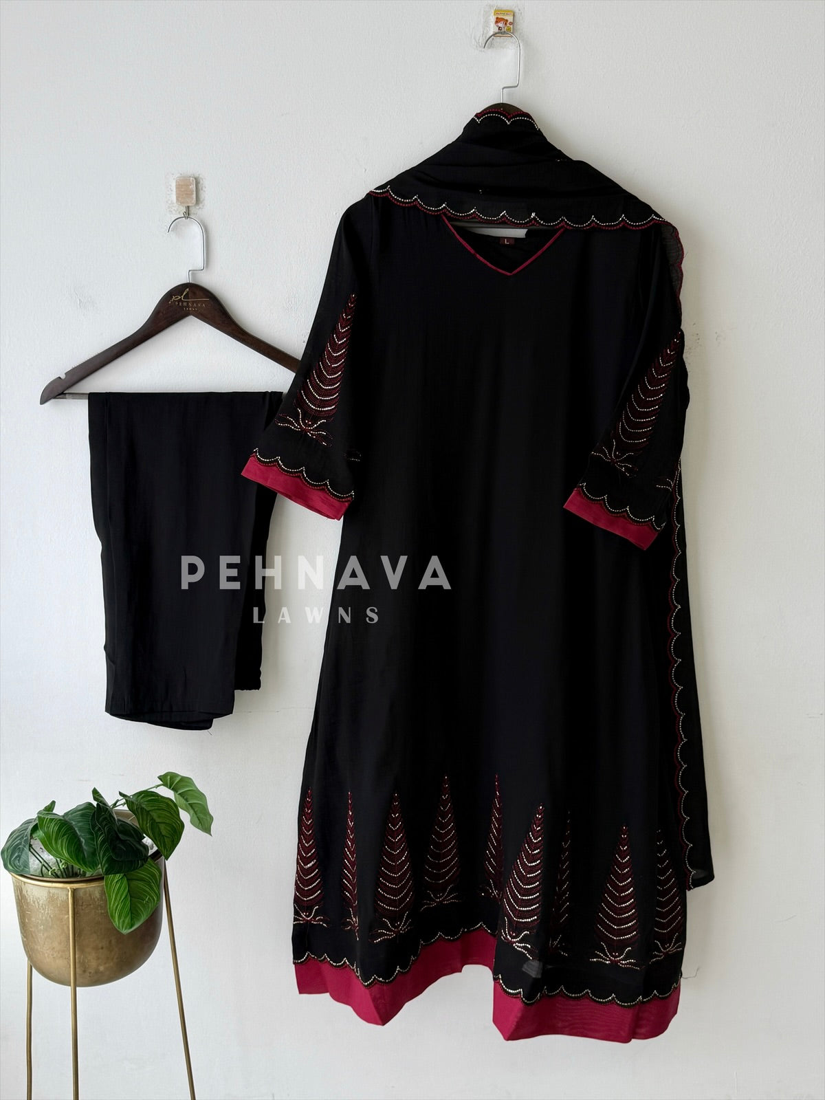 Embroidered Imported Three Piece Ensemble