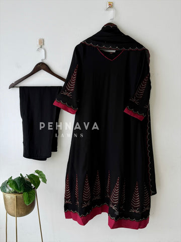 Embroidered Imported Three Piece Ensemble