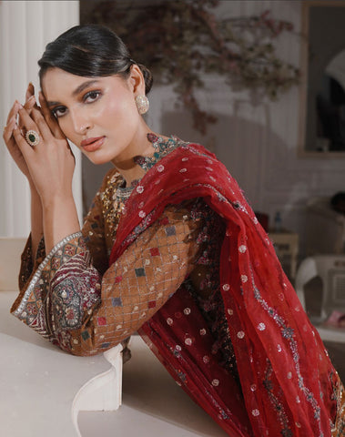 GLAMOURA BY NOOR'S SEMI-STITCHED 3PC | D-07